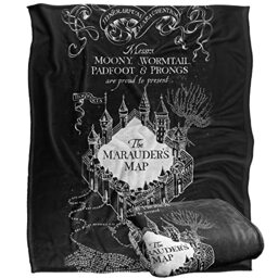 HARRY POTTER Black and White Map Officially Licensed Silky Touch Super Soft Throw Blanket 152 x 127 cm