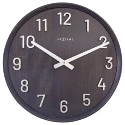 NeXtime Large Wall Clock 50cm Silencieux Black/Wood/Metal