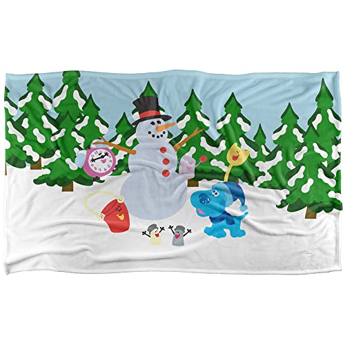 Blues Clues Blue Snowman Winter Landscape Silky Touch Super Soft Throw Blanket 91 x 147 Cm