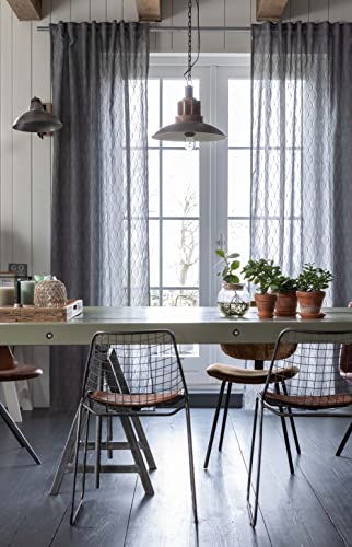 Elbersdrucke Hometime 07 201296 Curtain with Concealed Tabs Grey Semi-Transparent 255 x 140 cm