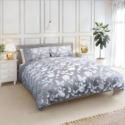 Emma Barclay Butterfly Meadow - Embellished Jacquard Duvet Set in Silver - Super King