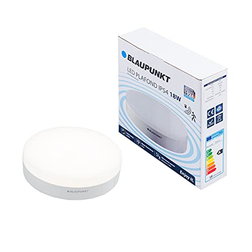BLAUPUNKT LED Plafond – Surface Mounted – Ceiling Lighting – Motion Sensor – Natural White 4000K – 18W – Downlight – Modern Design – IP54 Water Resistance