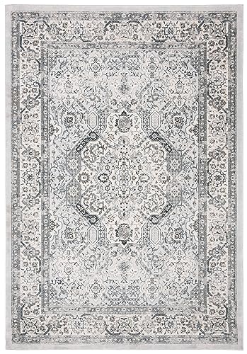 Safavieh Traditional Rug for Living Room, Dining Room, Bedroom - Isabella Collection, Short Pile, in Dark Grey and Cream, 183 X 274 cm