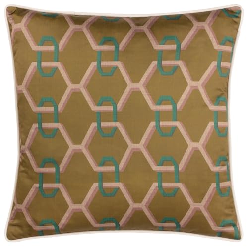 Paoletti Carnaby Chain Geometric Satin Polyester Filled Cushion