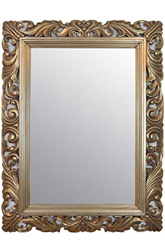 Mirror Large Silver Carved Solid Wood Frame Beautiful Antique Design 4Ft X 3Ft