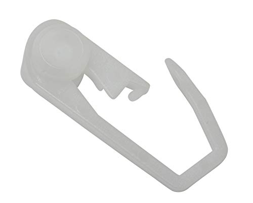 Gardinia Rollers With Hook For GE And P2U Curtain Rod Models, 50 Pack, UV-Resistant, Plastic, White