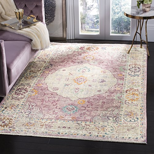 Safavieh Traditional Indoor Woven Rectangle Area Rug, Illusion Collection, ILL708, in Rose / Cream, 152 X 244 cm for Living Room, Bedroom or Any Indoor Space