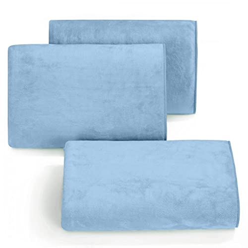 Eurofirany Microfibre Towel Quick-Drying Soft Plain Set of 3 Oeko-Tex Sports Towel and Beach Towel