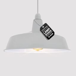 Metal Ceiling Lamp Shade 40cm Easy Fit Light Pendant Modern Ceiling Lighting Shade for Bedroom Hallway Office Café Restaurant Industrial Light Shade Ceiling Pendant (White)