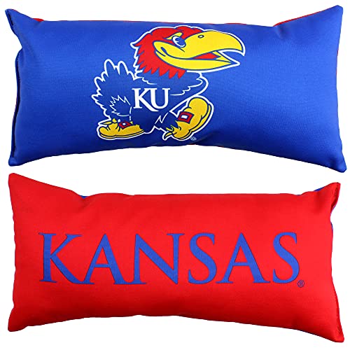 "College Covers Solid Color Bolster Travel Pillow, 16"" x 8"", Kansas Jayhawks"