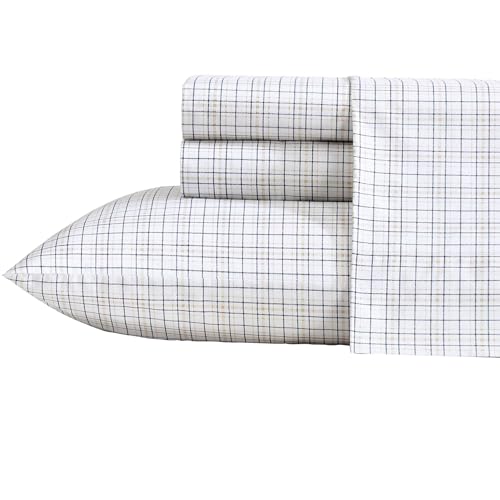 Nautica - Twin Sheets, Premium Cotton Percale Bedding Set, Plaid Home Decor, Oeko-Tex Certified (Malor Plaid Blue, Twin)