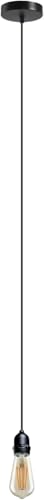 Rainproof Ceiling Pendant Light Fitting IP65 Black Metal E27 Lamp Holder with 195cm Adjustable Cable Indoor/Outdoor Hanging Lights for Living Room, Kitchen, Garden