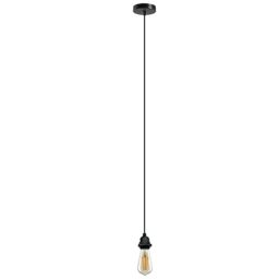 Rainproof Ceiling Pendant Light Fitting IP65 Black Metal E27 Lamp Holder with 195cm Adjustable Cable Indoor/Outdoor Hanging Lights for Living Room, Kitchen, Garden