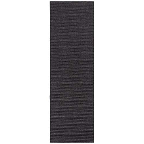 BT Carpet Nature Runner Indoor and Outdoor - Loop Kitchen Runner Non-Slip Flat Weave Short Pile Wool Look Fineloop Kitchen Rug for Hallway, Kitchen, Garden, Patio, Bathroom - Anthracite, 80 x 250 cm