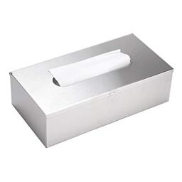 Sumnacon Rectangular Tissue Box Cover - Stylish Stainless Steel Facial Tissue Holder, Modern Metal Tissue Box Holder for Bedroom Bathroom Vanity Countertop Dresser Night Stand Office Car (Silver)