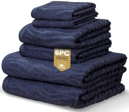 Rapport Home Safari 6-Piece Towel Bale - Bale Midnight Blue - Luxurious 100% Cotton 500gsm Bathroom Set