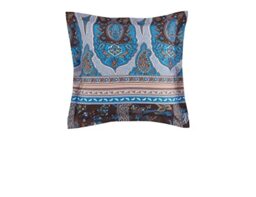 Bassetti Genova B1 9324347 Cushion Cover 100% Cotton Mako Satin in Blue 65 cm x 65 cm