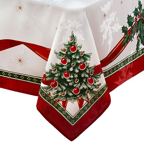 "Elrene Villeroy & Boch Toy's Delight Christmas Fabric Tablecloth, Holiday Table Decor, 60""x84"" Rectangle"