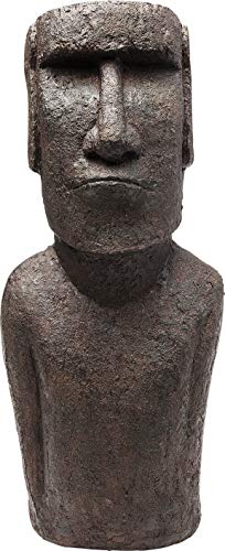 Kare Design Deco Object Easter Island, brown, ceramic, handmade statue, gift idea, table decoration, room decor, decorative home accessories, 59x25x20 cm (H/W/D)