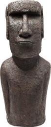 Kare Design Deco Object Easter Island, brown, ceramic, handmade statue, gift idea, table decoration, room decor, decorative home accessories, 59x25x20 cm (H/W/D)