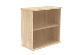 Office Hippo Heavy Duty 2 Tier Bookcase, Book Filing Cabinet, Storage Unit With Adjustable Shelf & Feet, Bookshelf Bookcase Suitable For Home Office & Workplace, Canadian Oak, 40D x 80W x 81.6Hcm