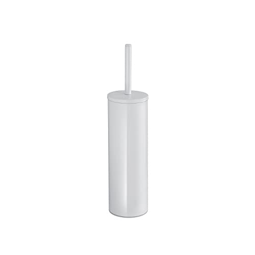 Gedy Genziana Toilet Brush Holder Floor, Steel/Thermoplastic Resins, White, 7.5 x 7.5 x 33