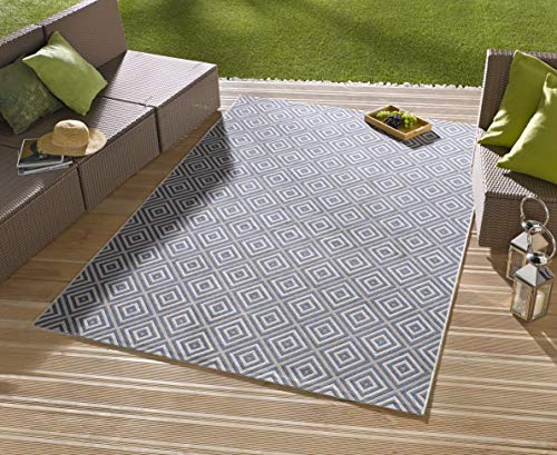 Hanse Home NORTHRUGS Indoor and Outdoor Rug Chequered Blue 140 x 200 cm,102468-140x200