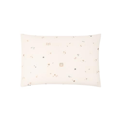 Essix Printed Cotton Gauze Pillowcase, Breakfast in Paris, 50 x 75 cm, Beige