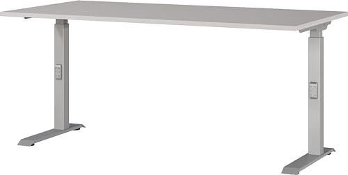 Germania Desk 7911-643, in cashmere/silver, me. height-adjustable, 160 x 91 x 80 cm (WxHxD)