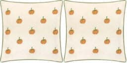 furn. Wylder Pumpkin Spice Cushion Cover – Reversible Autumnal Pumpkin Tufted Piped Velvet Cushion Case (Multicolour - 45x45cm) (Pack of 2)