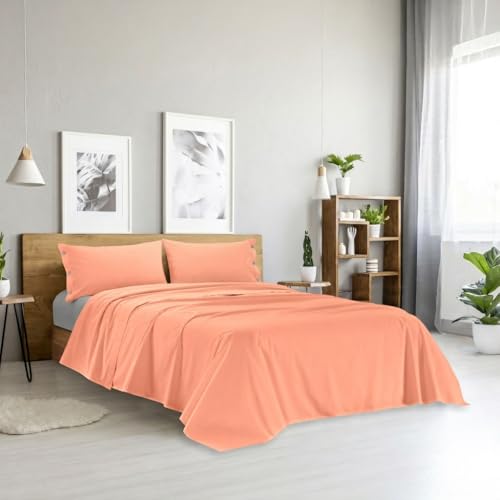 Ruggeri - Double Bed Set - 100% Cotton - Good Vibes Collection (Orange and Grey)