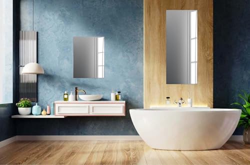 Zalena Crystal Mirror 3 mm, Frameless Wall Mirror with Mounting, Timeless Standard Mirror for Living Room and Bedroom Area, 50 x 70 cm