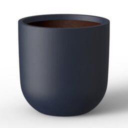 "Kante Round Concrete Planter, Charcoal, 16.5"" Dia x 16.5"" H - Rubber Plug for Indoor, Drainage for Garden, All-Weather Cement Tree Pot, Handcrafted, Anti-Frost & UV, Modern Home Decor"