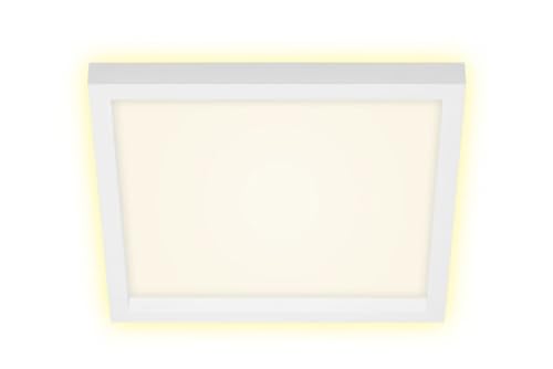 BRILONER Leuchten - LED Ceiling Light, Ceiling lamp incl. Backlight Effect, 18 watts, 2,400 lumens, 3,000 Kelvin, White, 293 x 293 x 39 mm (L x W x H)