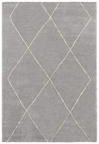 Elle Decor Massy Short Pile Rug, Silver grey cream, 160x230 cm