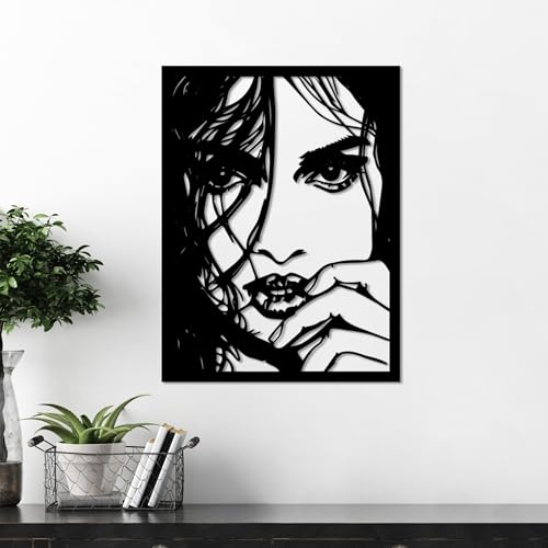 Stylish Black Decorative Metal Wall Accessory, 56 x 42 cm, 100% Metal, 1.5 mm Thickness, Perfect for Modern Home Decor & Art Display