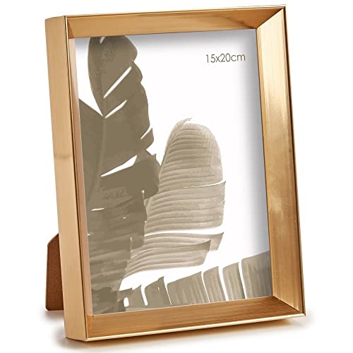 Bigbuy Home S3605949 Photo Frame Gold Plastic, 15 x 20 cm