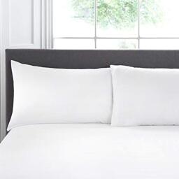 Appletree Pair of Housewife Pillowcases, 100% Cotton White, 76 x 48cm
