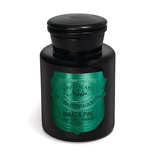Paddywax Luxury Candles Apothecary Noir Collection Naturally Scented Candle, 226 Grams, Saffron Rose