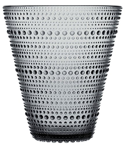Iittala Kastehelmi Decorative Vase, Glass, Grey, 15.4 cm