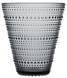 Iittala Kastehelmi Decorative Vase, Glass, Grey, 15.4 cm