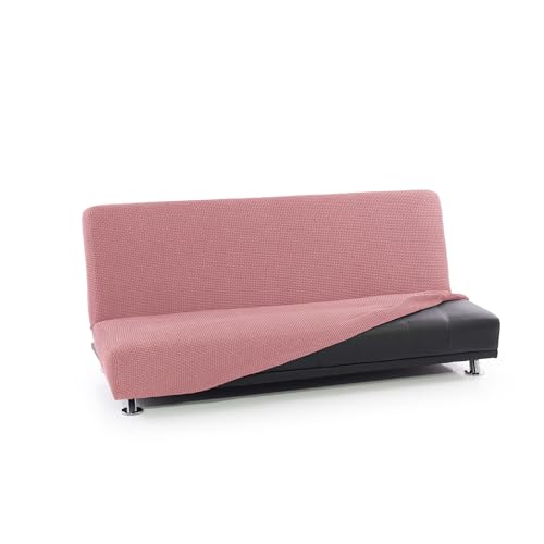 FAVERTI?? Click Clack Sofa Bed Cover 1 Seater 50 to 80 cm - Model NOVELE - Pastel Pink - Super Elastic Cover Ideal for Any Sofa Bed - Quality Protector Jacquard Fabric Cotton Feel