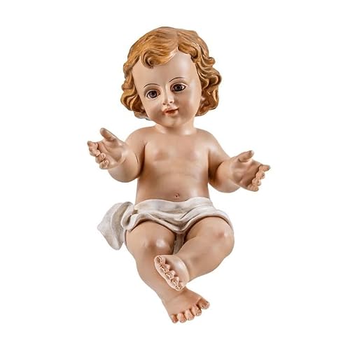 DRW Figurine child Jesus in a diaper Resin Hand Painted 20x10x30cm