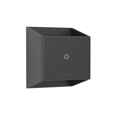 Eglo Battery Operated wall Light Fixture Tressanti, Rechargeable Outdoor lamp with Motion Sensor, Wireless Outside Lighting with Touch, Black Plastic, IP44, 9.4 x 11.6 cm