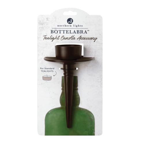 Bottelabra Wine Bottle Tealight Candle Holder Bronze Finish