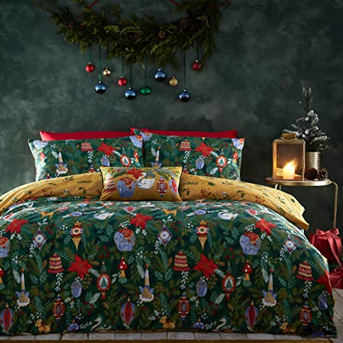 furn. Deck The Halls Duvet Cover Set (Pine Green - King)