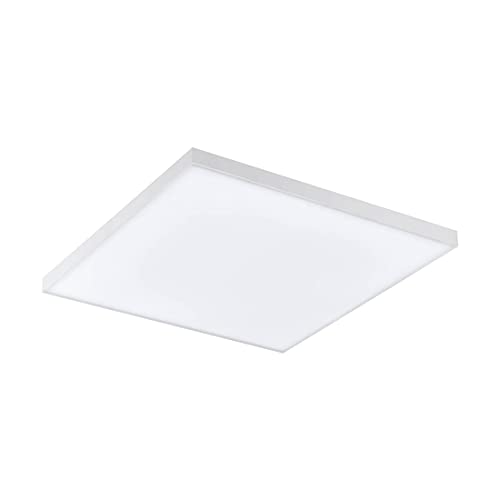 Eglo Flush Ceiling Light Turcona-B, LED Panel Made of Metal with a White Illuminated Surface, Kitchen, Hallway and Living Room lamp, Warm White, 11 inches