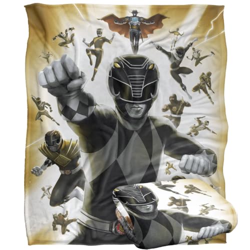 Power Rangers All Black Rangers Silky Touch Super Soft Throw Blanket 152 X 127 Cm