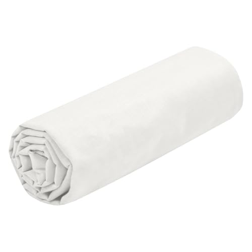 Lovely Casa - Fitted sheet - Size 90 x 190 cm - Large 30 cm - 100% Oeko-Tex Certified Cotton - Ivory - Eden model - Bed linen for home - Soft and comfortable for a cosy nest