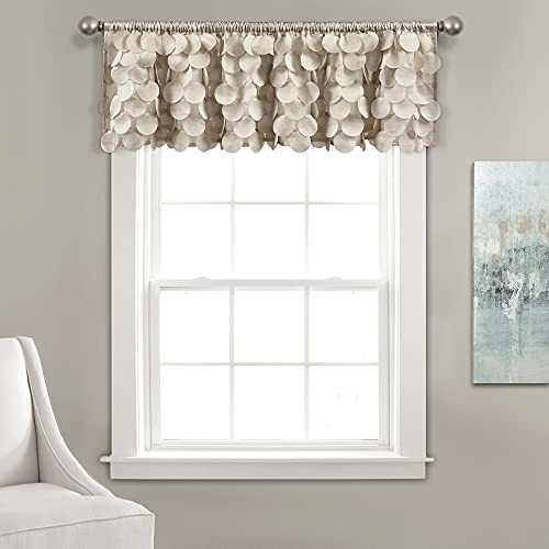"Lush Decor Gigi Window Curtain Valance, 14"" Long x 70"" Wide, Wheat"